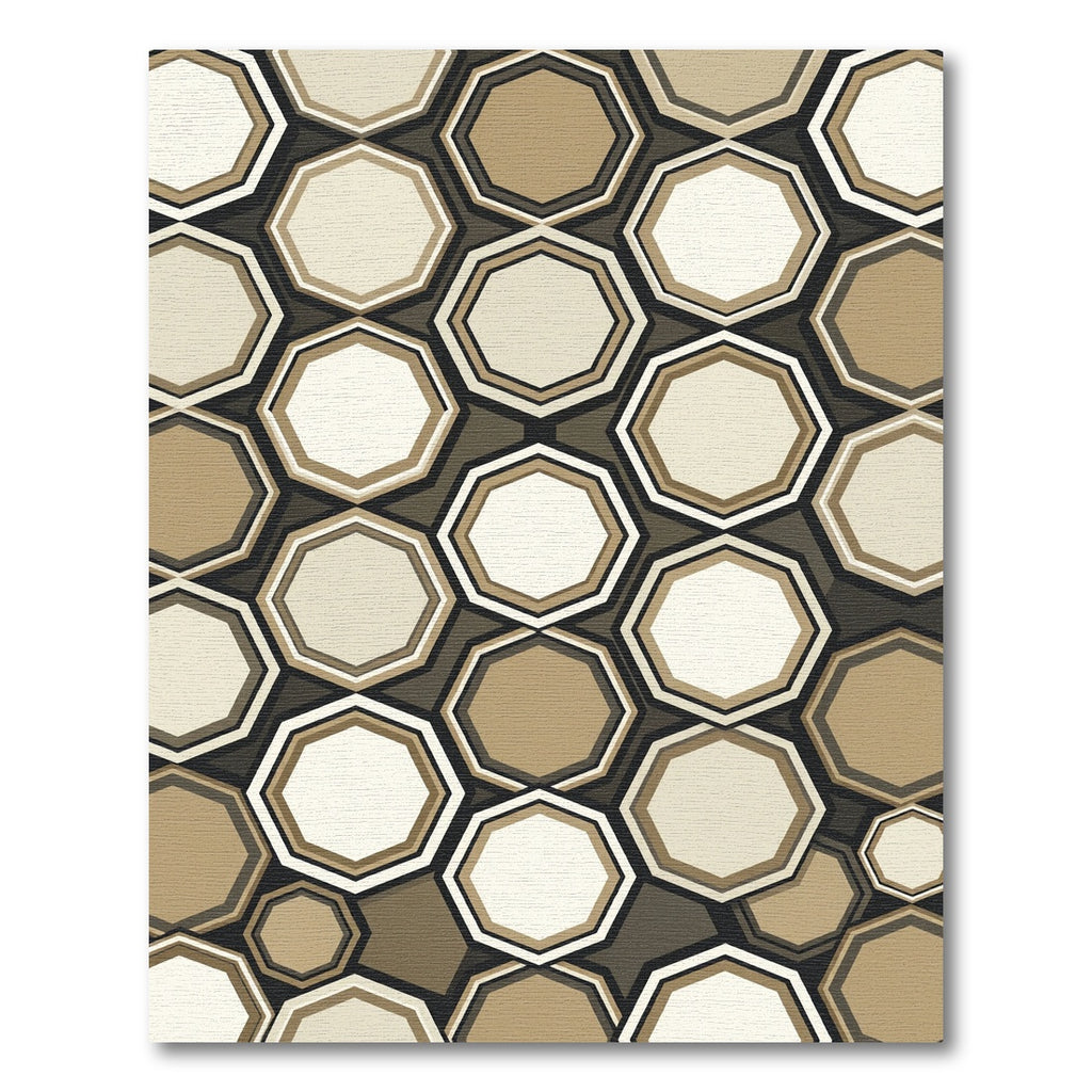Modern Geometric Octagon Earthy Tones Rug