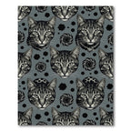 Gray Tabby Cat Face Repeat Rug