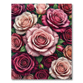 Bold Crimson Pink Rose Garden Rug