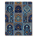 Ornate Indigo Floral Arch Mosaic Rug