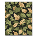 Olive and Ochre Woodland Leaf Rug