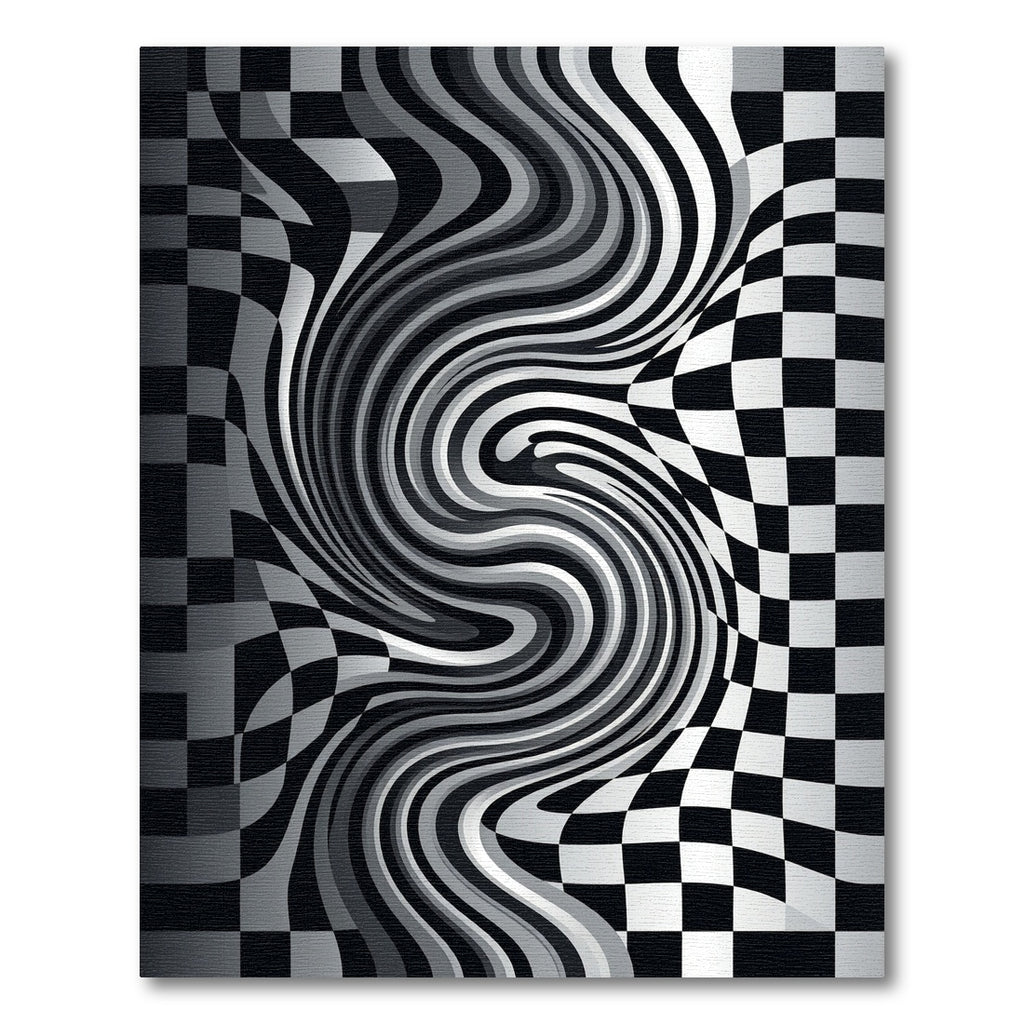 Monochromatic Optical Illusion Swirl Rug