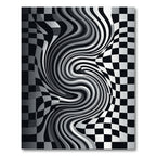 Monochromatic Optical Illusion Swirl Rug