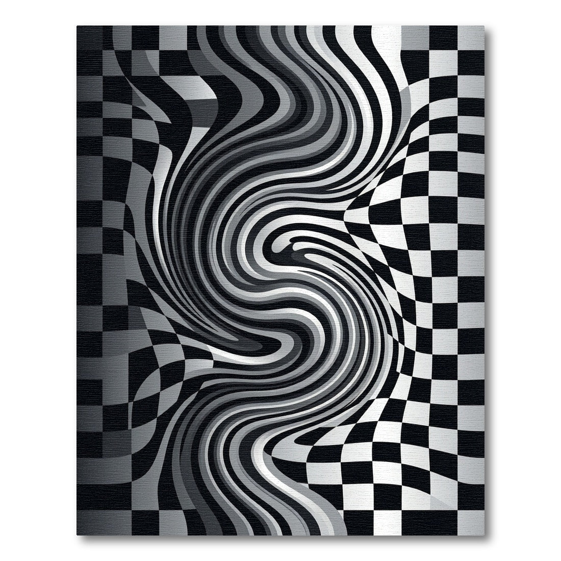 Monochromatic Optical Illusion Swirl Rug