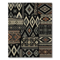 Geometric Tribal Patchwork Black Tan Rug