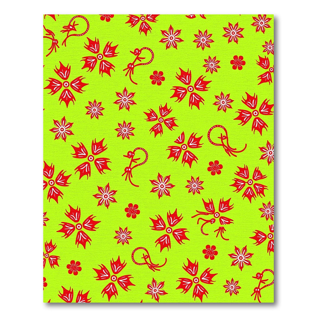 Vibrant Red Exotic Floral Garden Rug