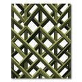Olive Green Geometric Lattice Grid Rug