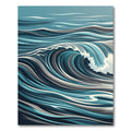 Modern Abstract Ocean Wave Rolling Tide Rug