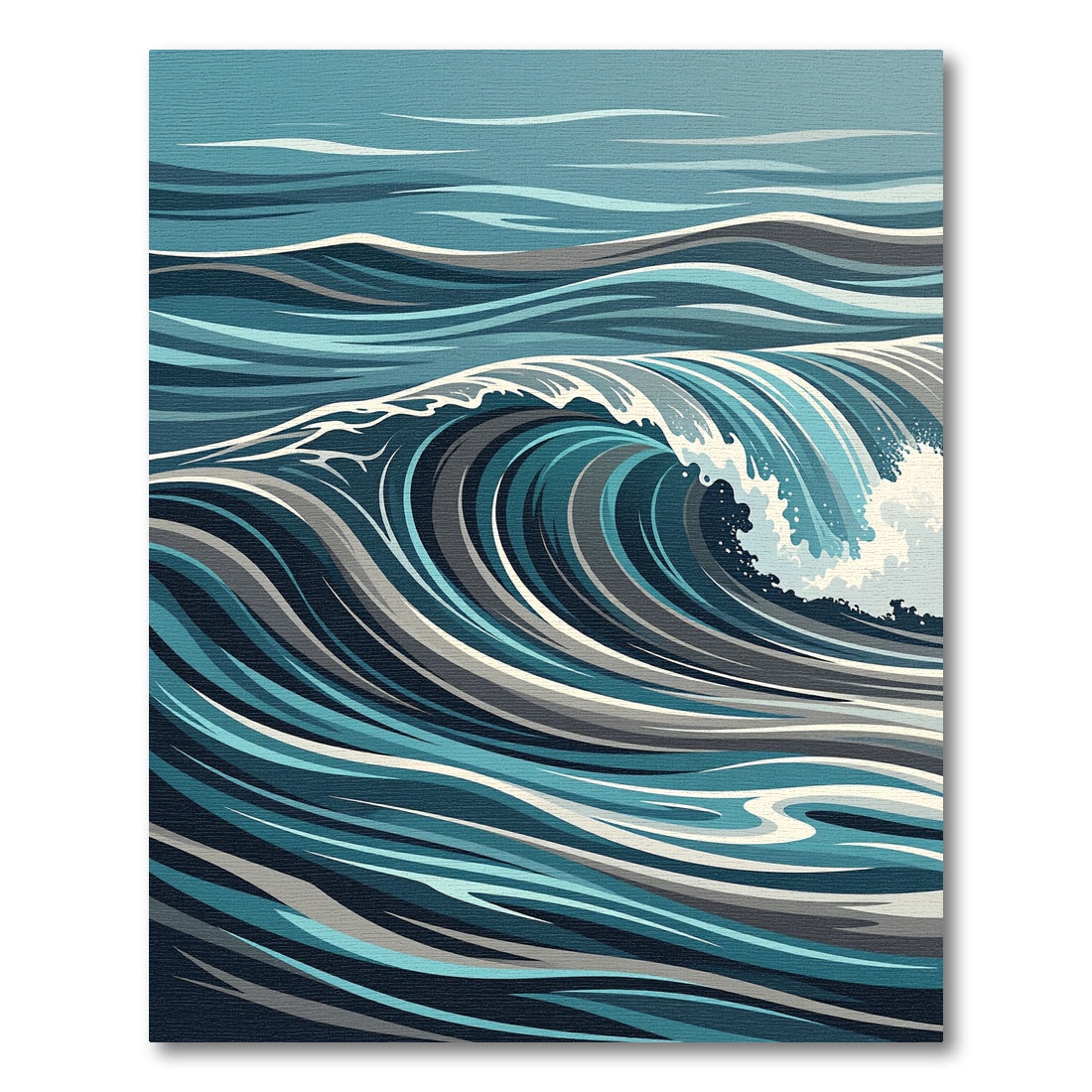 Modern Abstract Ocean Wave Rolling Tide Rug