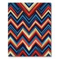 Vibrant Geometric Multicolored Chevron Zigzag Rug