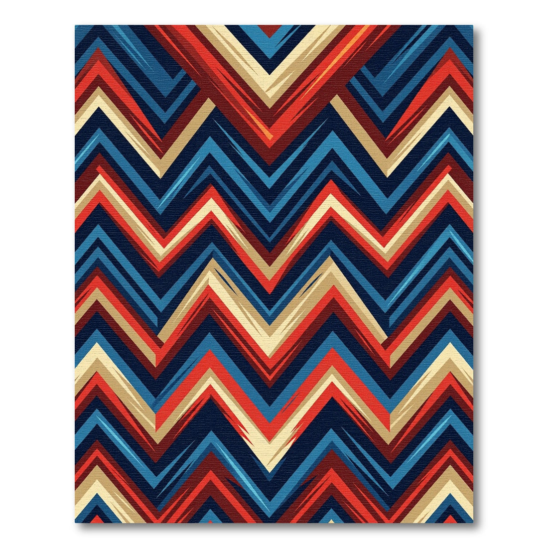 Vibrant Geometric Multicolored Chevron Zigzag Rug