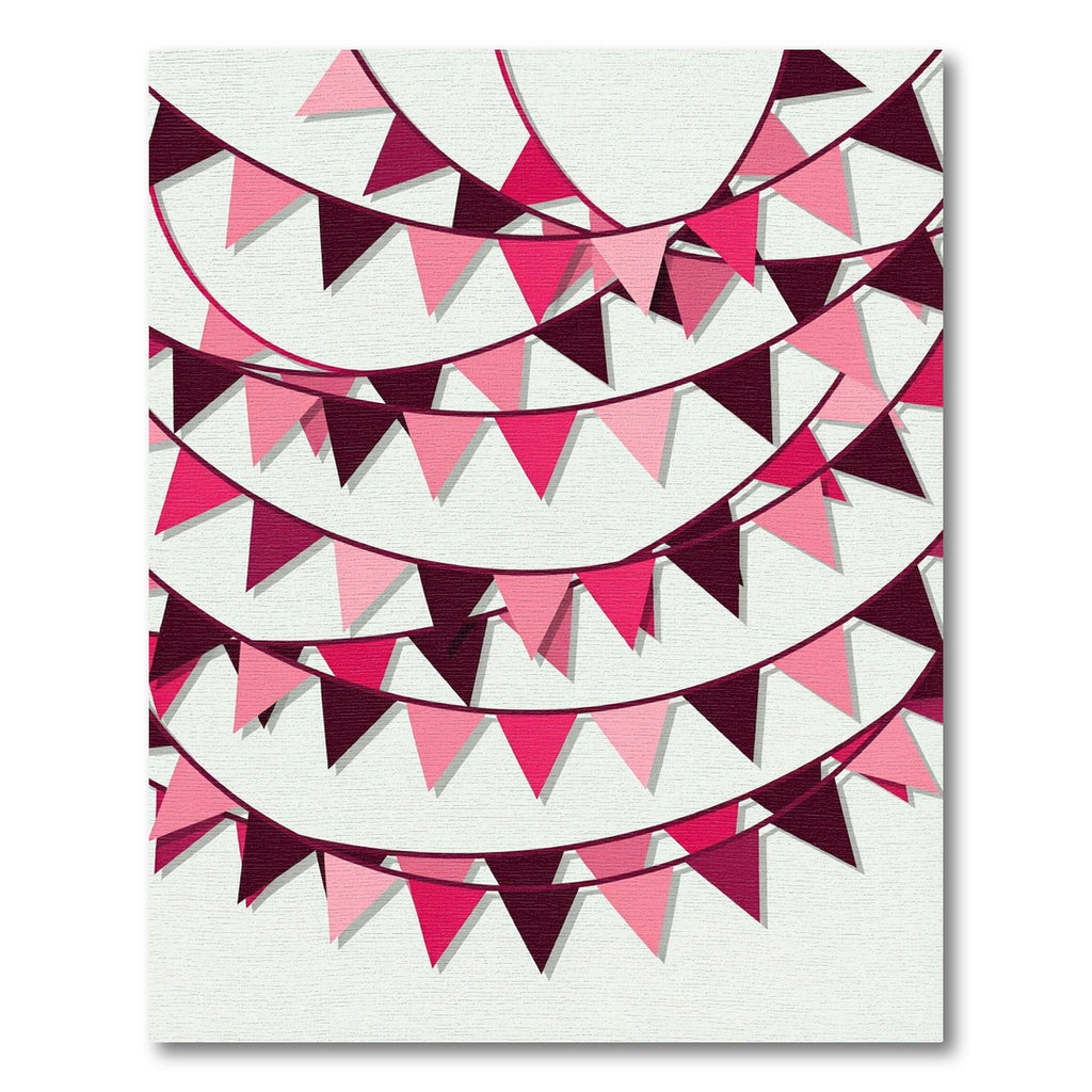 Festive Pink Pennant Bunting Garland Rug