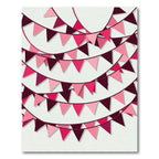Festive Pink Pennant Bunting Garland Rug