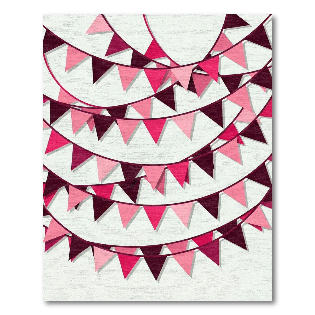 Festive Pink Pennant Bunting Garland Rug
