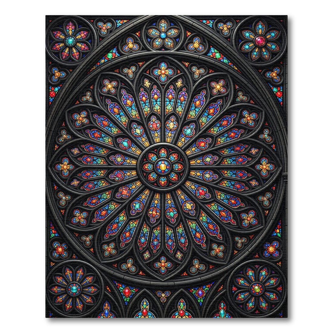 Gothic Vivid Stained Glass Window Rug