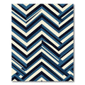 Geometric Chevron Blue Ivory Rug