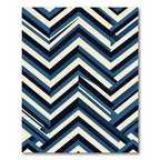 Geometric Chevron Blue Ivory Rug