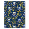 Vibrant Blue Iris Floral Garden Rug