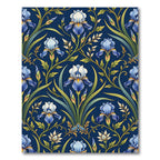 Vibrant Blue Iris Floral Garden Rug