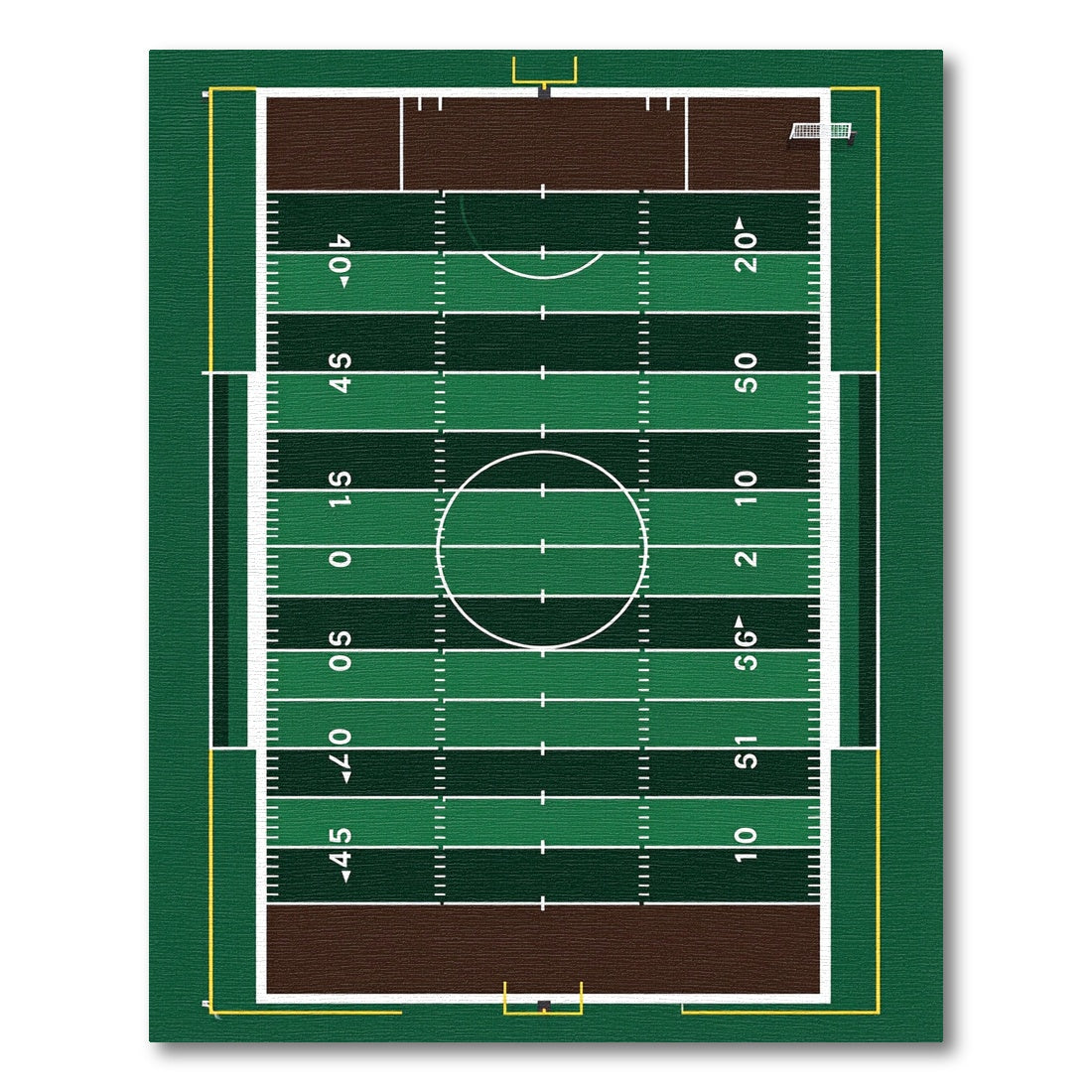Green Athletic Gridiron Turf Field Rug