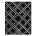 Modern Monochrome Geometric Lattice Intersecting Lines Rug