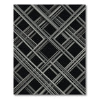 Modern Monochrome Geometric Lattice Intersecting Lines Rug