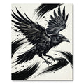 Bold Black Raven Winged Stroke Rug