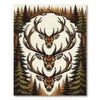 Rustic Triple Deer Forest Silhouette Rug