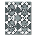 Sophisticated Slate Gray Clover Geometric Rug