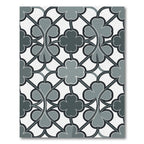 Sophisticated Slate Gray Clover Geometric Rug