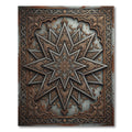 Ornate Metallic Bronze Geometric Star Rug
