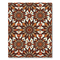 Autumnal Terracotta Floral Sunburst Medallion Rug