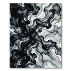 Monochromatic Ink Swirl Abstract Rug