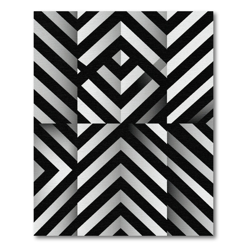 Monochromatic Geometric Chevron Rug