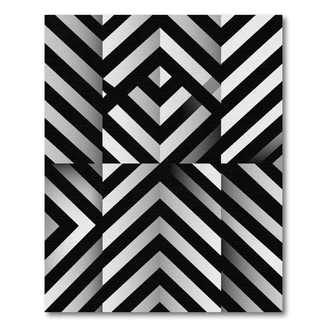 Monochromatic Geometric Chevron Rug