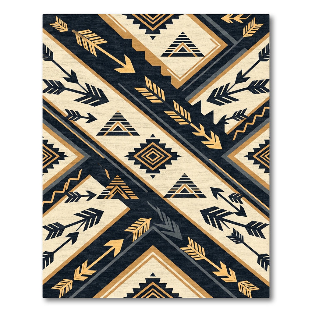 Geometric Southwestern Arrow Ivory Charcoal Rug