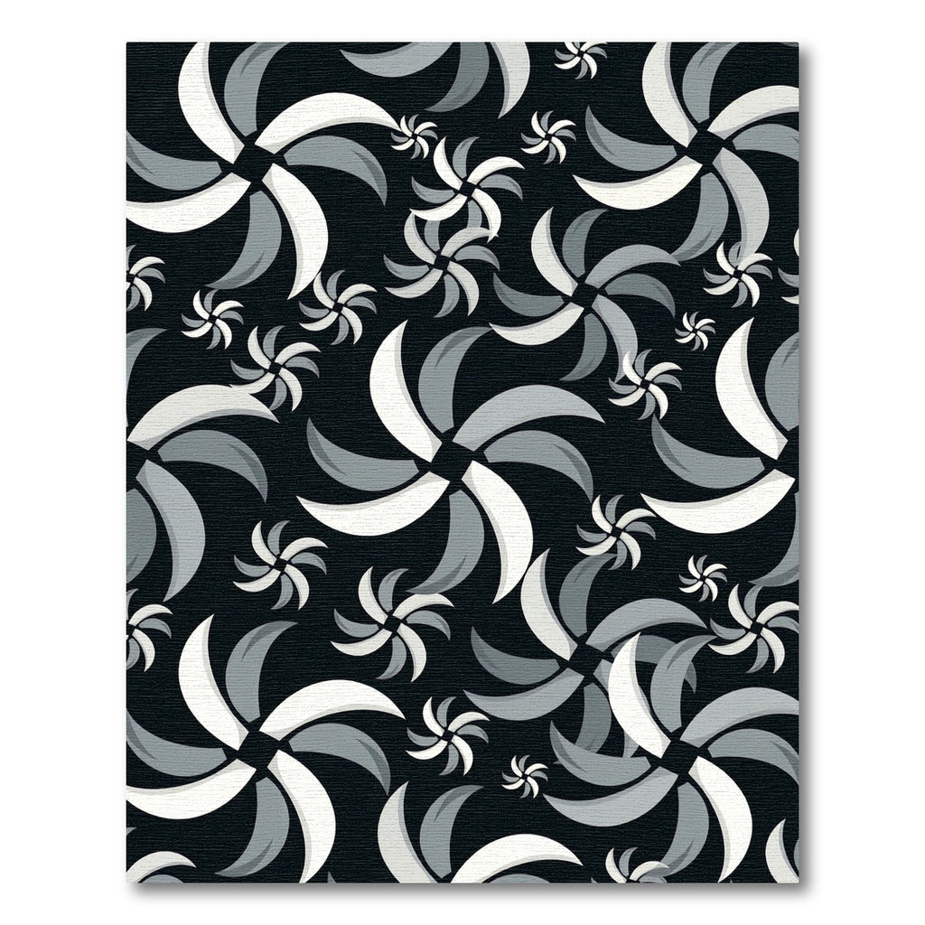 Monochromatic Swirling Pinwheel Rug