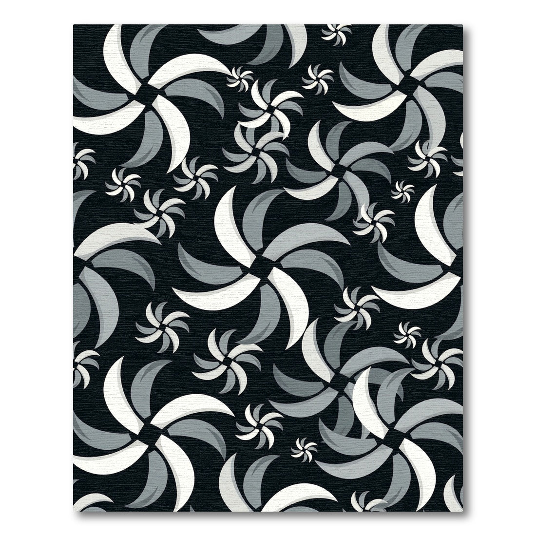 Monochromatic Swirling Pinwheel Rug