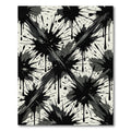 Monochrome Black Ink Splatter Abstract Rug