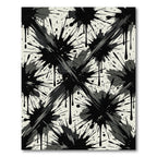 Monochrome Black Ink Splatter Abstract Rug