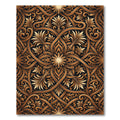 Golden Black Intertwined Floral Scroll Rug