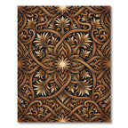 Golden Black Intertwined Floral Scroll Rug