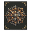 Ornate Bronze Metallic Iron Flower Medallion Rug