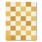 Golden White Checkerboard Squares Rug