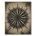 Vintage Gold Ornate Celestial Compass Rug
