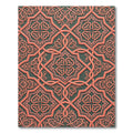 Coral Interlocking Arabesque Pattern Rug