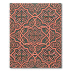 Coral Interlocking Arabesque Pattern Rug
