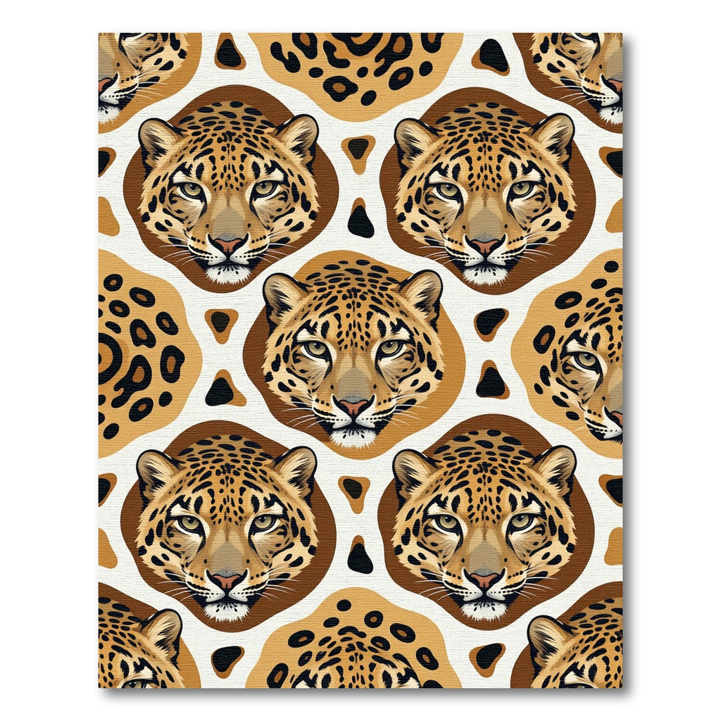 Majestic Leopard Portrait Golden Spotted Texture Rug