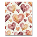Watercolor Hearts Earthy Tones Aesthetic Rug