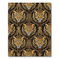 Art Deco Leopard Head Geometric Gold Rug